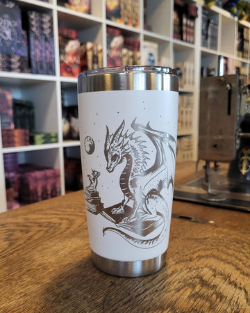 Tumbler - Drachenlesestunde - weiß